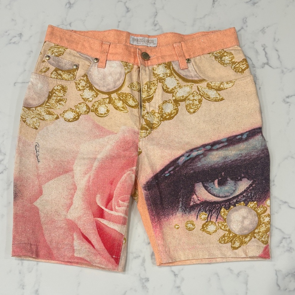 Roberto Cavalli Elizabeth Taylor Peach and Gold Shorts